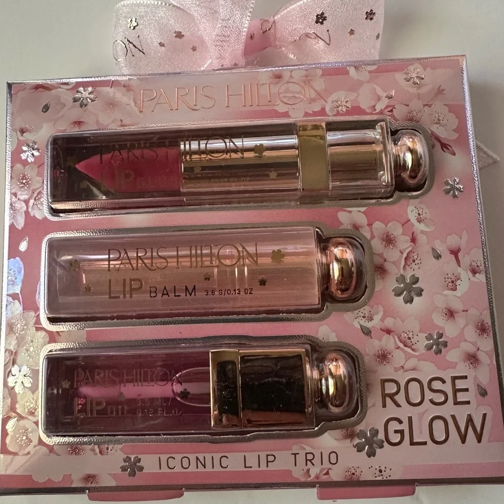 💖 NEW Paris Hilton Iconic Lip Trio - Rose Glow Set ✨ NIB